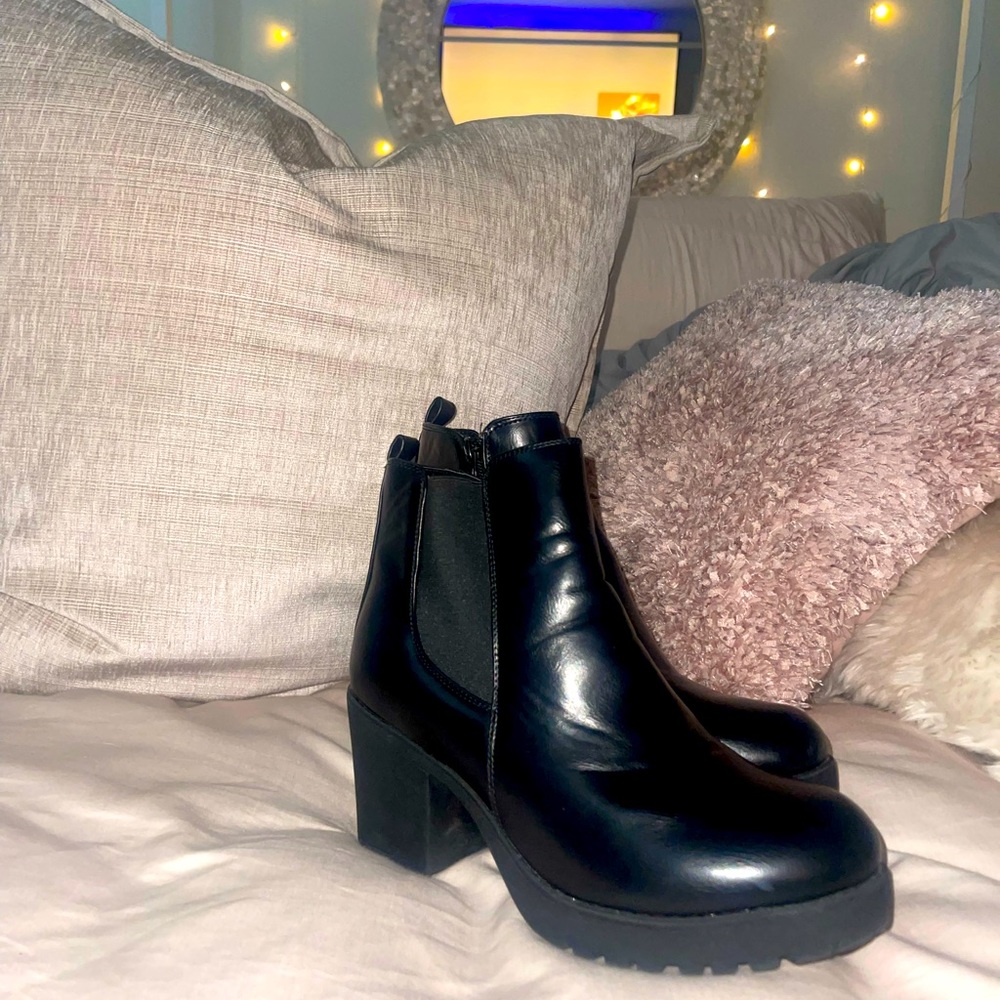 Black heeled booties from amazon don’t know the specific brand